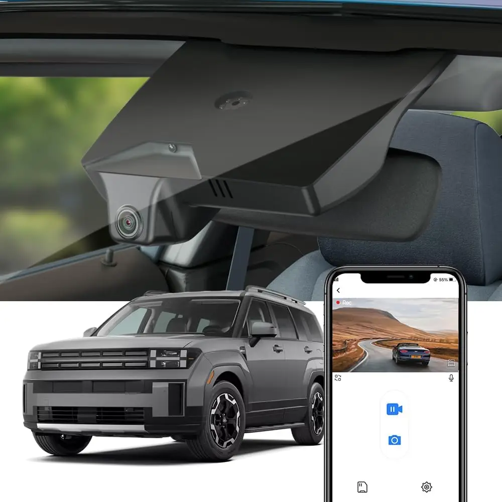 4K Dash Cam Suitable for Hyundai Santa Fe 2024 2025 (Part No#P6000) SE SEL Limited Calligraphy XRT, OEM Look, UHD 2160P Video, W