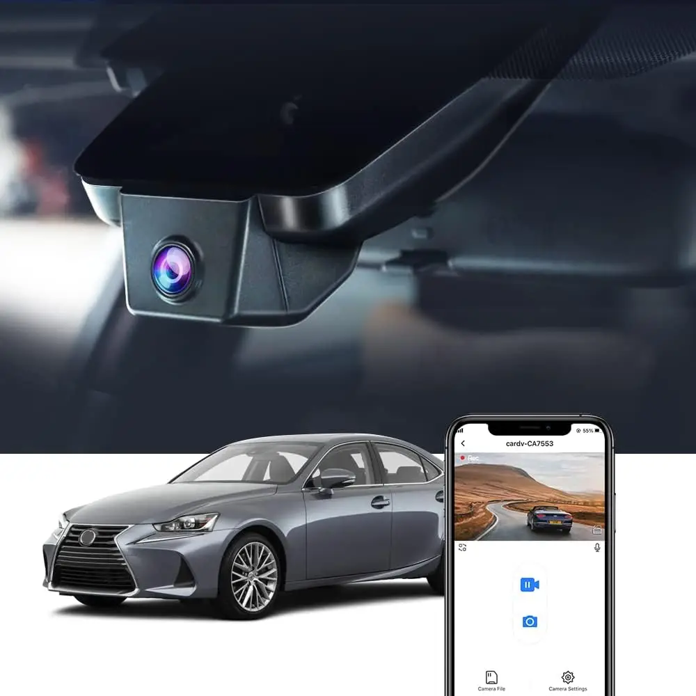 4K Dash Cam Compatible with Lexus is 2017-2024 IS350 IS300 AWD IS200t F Sport, OEM Factory Look, 2160P UHD Video, Built-in WiFi