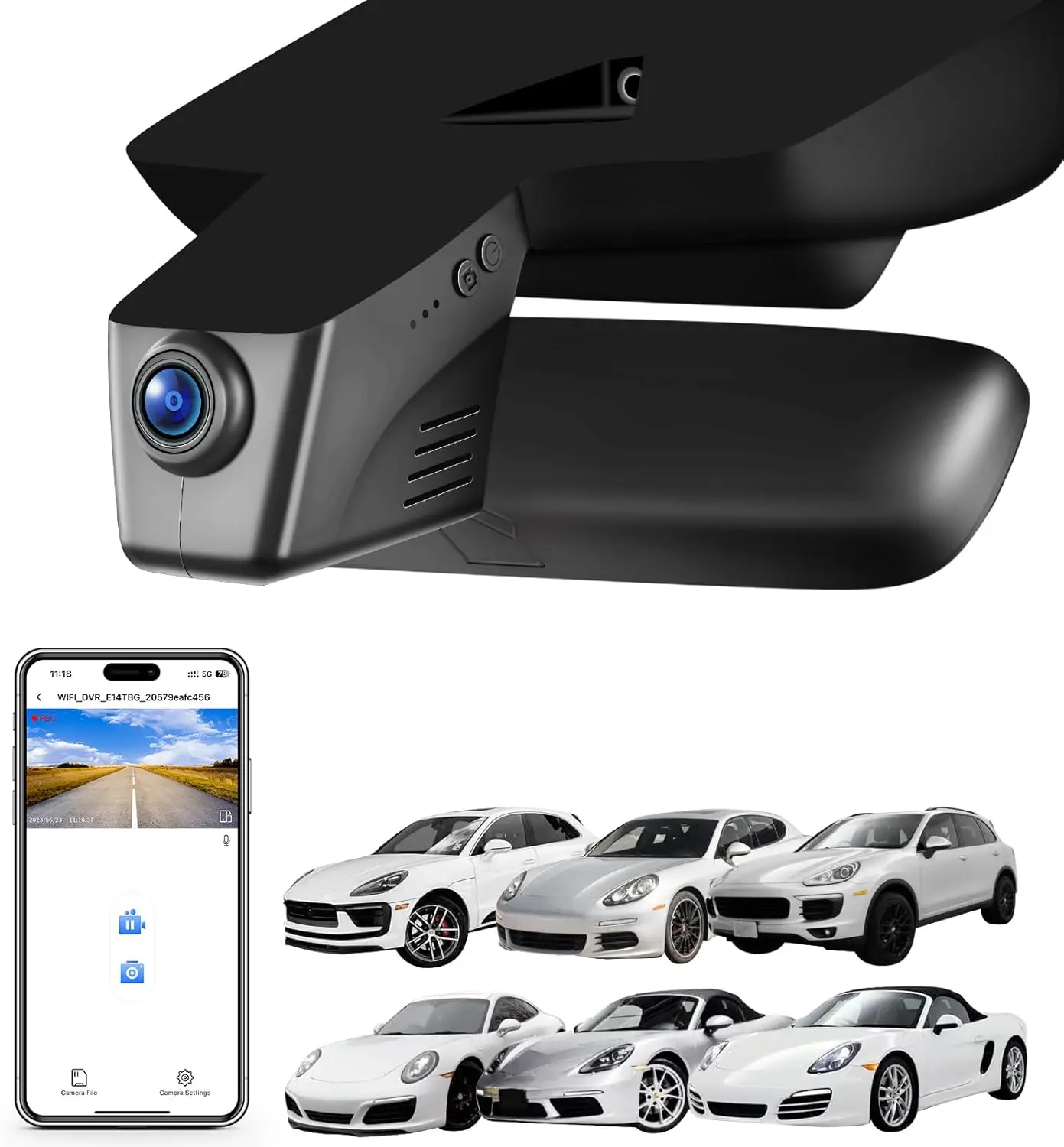4K Dash Cam for Porsche Cayenne(E2 92A) 2011-2018,Macan 2015-2024, 911(991) 2011-2019, Panamera(970) 2010-2016, Boxster/Cayman(9