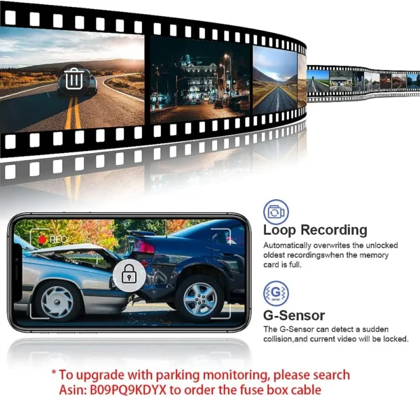 4K Dash Cam Suitable for Honda HR-V 2023 2024 2025 Sport LX EX-L (Gen3), OEM Factory Look, UHD 2160P Video, Built-in WiFi & APP, - Image 6